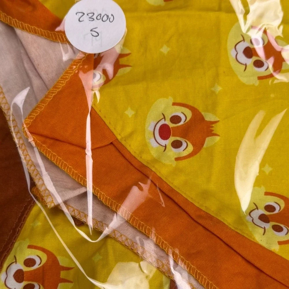 Disney Parks Dale Chip n Dale Yellow Acorn Pocket Ruffle Half Apron New